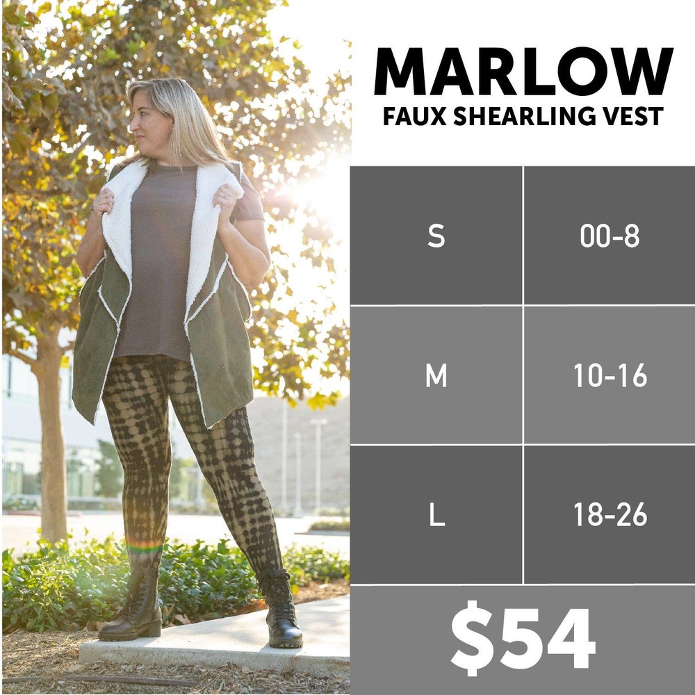 LulaRoe Marlow Shearling Vest - Camo - Small - NWT - Picture 5 of 5